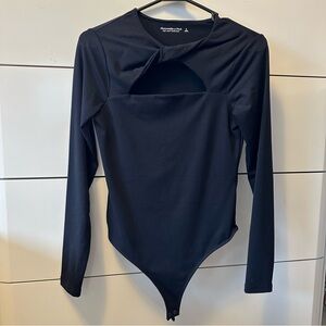 Abercrombie & Fitch soft A&F collection black cutout twist bodysuit